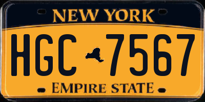 NY license plate HGC7567