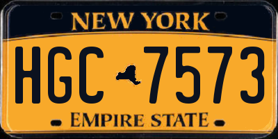 NY license plate HGC7573