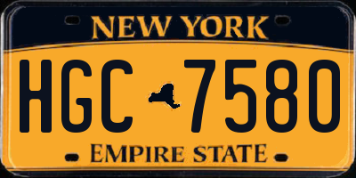 NY license plate HGC7580