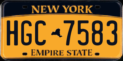 NY license plate HGC7583
