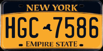 NY license plate HGC7586