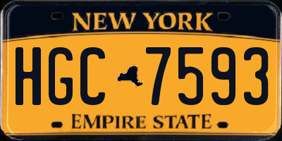 NY license plate HGC7593