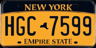NY license plate HGC7599