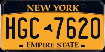 NY license plate HGC7620