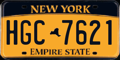 NY license plate HGC7621