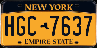 NY license plate HGC7637