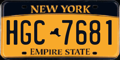 NY license plate HGC7681