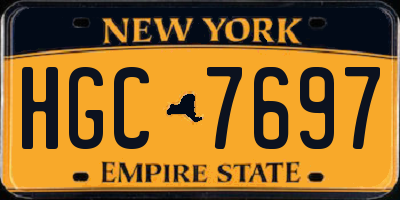 NY license plate HGC7697