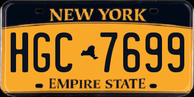 NY license plate HGC7699