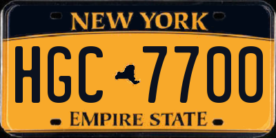 NY license plate HGC7700