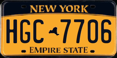 NY license plate HGC7706