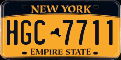 NY license plate HGC7711