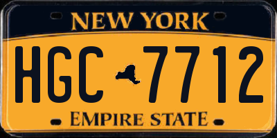 NY license plate HGC7712