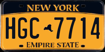 NY license plate HGC7714