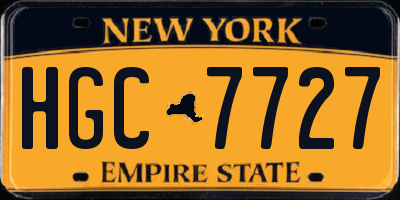 NY license plate HGC7727