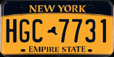 NY license plate HGC7731