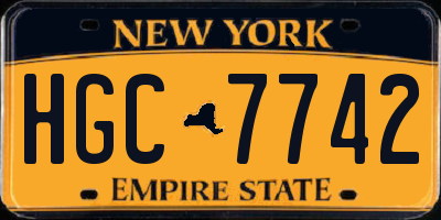 NY license plate HGC7742