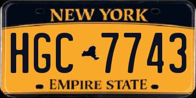 NY license plate HGC7743