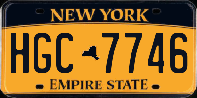 NY license plate HGC7746