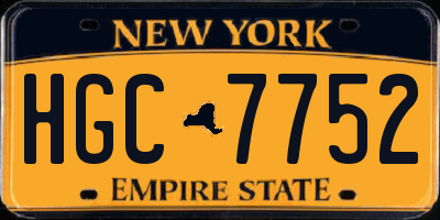 NY license plate HGC7752