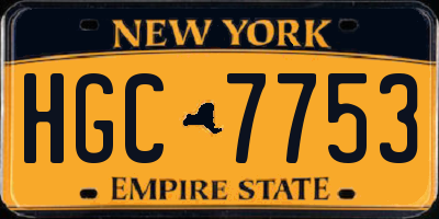 NY license plate HGC7753