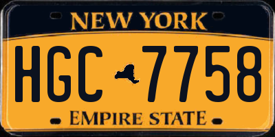 NY license plate HGC7758
