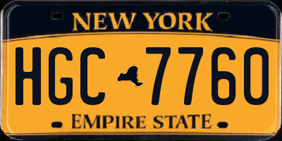 NY license plate HGC7760