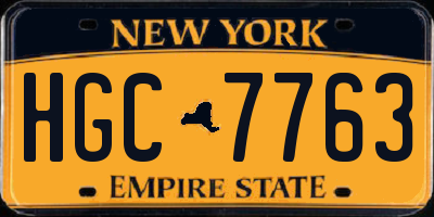 NY license plate HGC7763