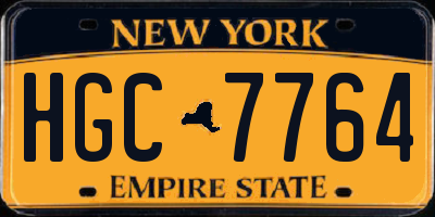 NY license plate HGC7764