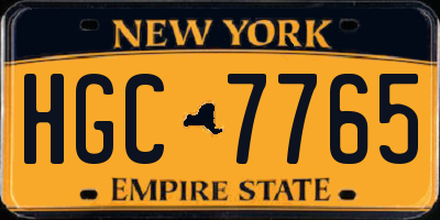 NY license plate HGC7765