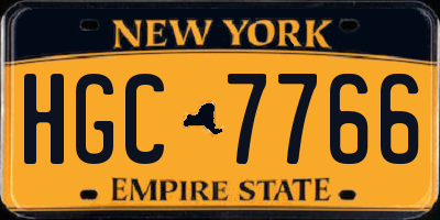 NY license plate HGC7766