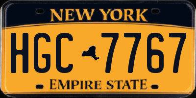 NY license plate HGC7767