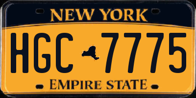 NY license plate HGC7775
