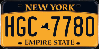 NY license plate HGC7780