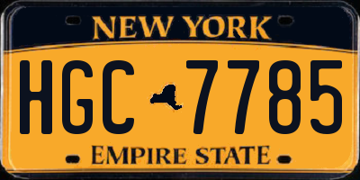 NY license plate HGC7785