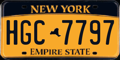 NY license plate HGC7797