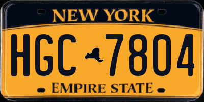 NY license plate HGC7804