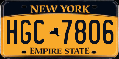 NY license plate HGC7806