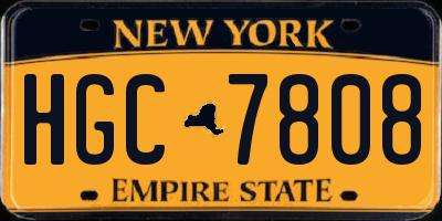 NY license plate HGC7808