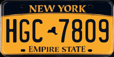NY license plate HGC7809