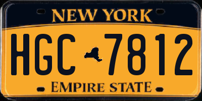 NY license plate HGC7812