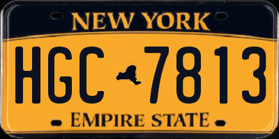 NY license plate HGC7813