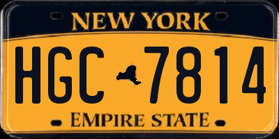 NY license plate HGC7814