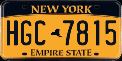 NY license plate HGC7815