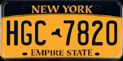 NY license plate HGC7820