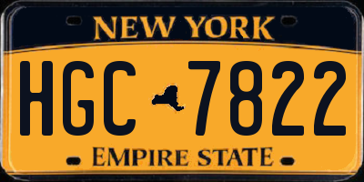 NY license plate HGC7822