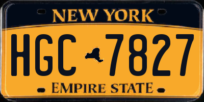 NY license plate HGC7827