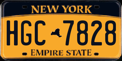 NY license plate HGC7828