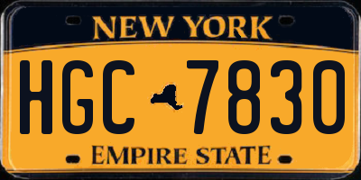 NY license plate HGC7830