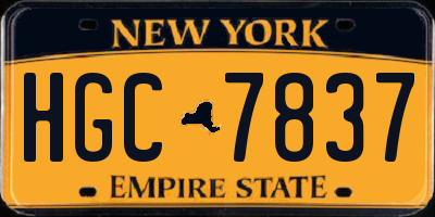 NY license plate HGC7837